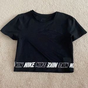 black nike workout tee, mesh middle